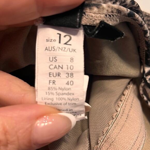 Bond-Eye Australia One Piece Python Print Swimsuit Size 12 D-DD - Picture 8 of 10